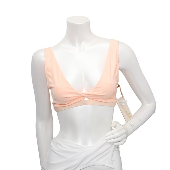 Cabana del Sol Bikini Top Swimsuit Creamsicle Peach Stretch Twist Front Beach - Picture 1 of 6
